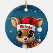 Blitzen Baby Deer, Fawn, Doe, Reindeer 🦌🎄 セラミックオーナメント (裏面)