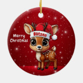 Blitzen Baby Deer, Fawn, Doe, Reindeer🦌 🎄 セラミックオーナメント (裏面)