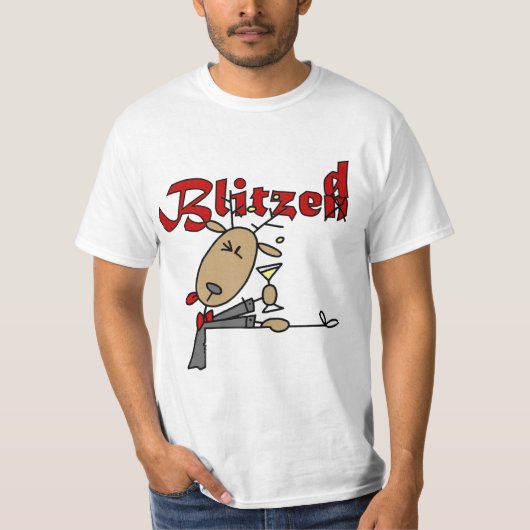 Blitzen ReindeerはクリスマスのTシャツを祝福 Tシャツ (正面)