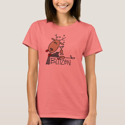 Blitzen ReindeerクリスマスTシャツとギフト Tシャツ (正面)
