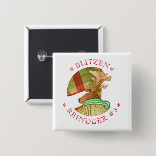 BLITZEN REINDEERスクエアピンボタン 缶バッジ