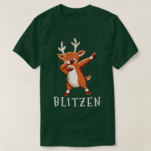 BLITZEN Santas Reindeersファミリーマッチングクリスマス Tシャツ (デザイン正面)