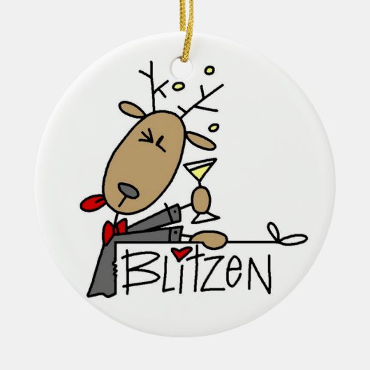 Blitzen the Reindeer Christmas記念オーナメント セラミックオーナメント (正面)