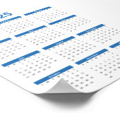 BliueとWhite 2025年At A Glanceカレンダー ポスター (角)