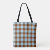Blizzard Blue and Livid Brown Plaid トートバッグ (裏面)