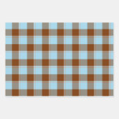 Blizzard Blue and Livid Brown Plaid ラッピングペーパーシート (正面)
