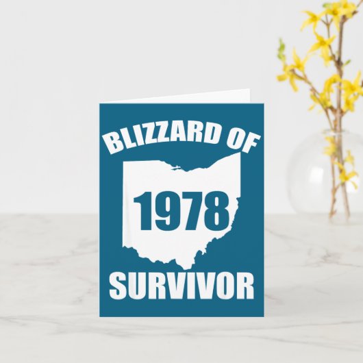 Blizzard Of 1978 Survivor Funny Ohio Winter Snowst カード (黄色い花)