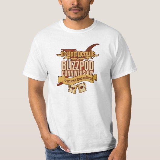 BlizzPodConniversaryX (赤い輪郭) Tシャツ (正面)