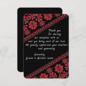 BlkとRd Tatreez結婚のサンキューカード セーブザデート (正面/裏面)