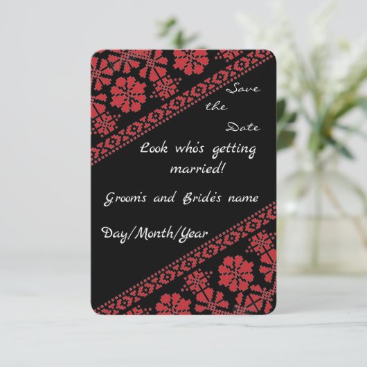 BlkとRd Tatrez結婚救/the/Date Announce セーブザデート (スタンド正面)