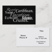 Blkの旅行か白い 名刺 (正面/裏面)