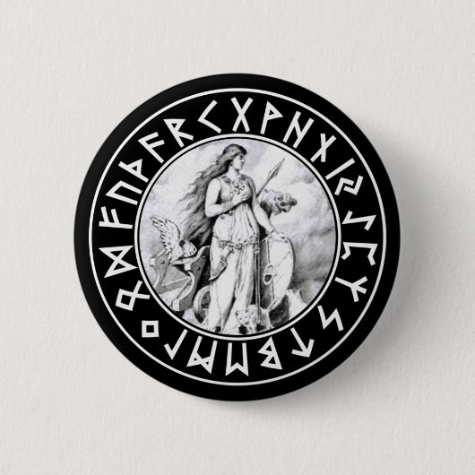 BlkのFreyaのRuneの盾 缶バッジ (正面)