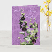 BlkのHollyhockの母は大事な行事を日カスタマイズ カード (黄色い花)