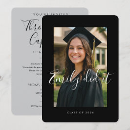 BLK & GRAY 2026 | Graduation Invite with Photo 招待状