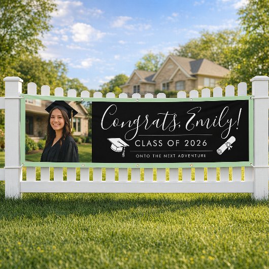 BLK & GREEN 2026 | Graduation Banner with Photo 横断幕