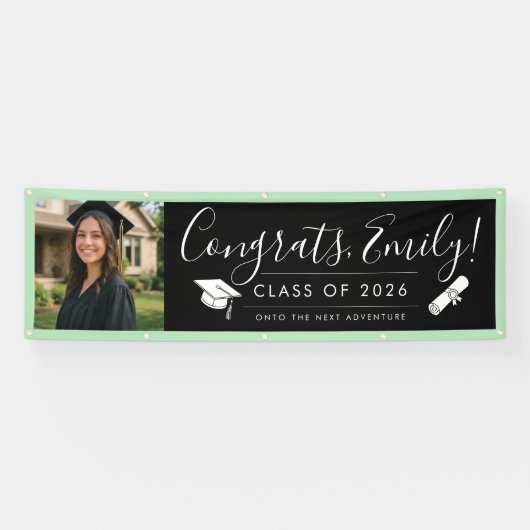 BLK & GREEN 2026 | Graduation Banner with Photo 横断幕 (横)