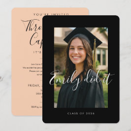 BLK & ORANGE 2026 | Graduation Invite with Photo 招待状