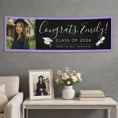 BLK & PURPLE 2026 | Graduation Banner with Photo 横断幕