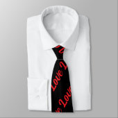 Blk tie with red love repeat ネクタイ (タイ)