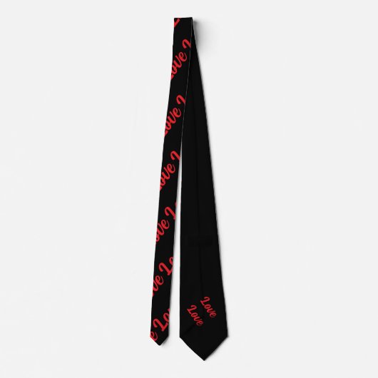 Blk tie with red love repeat ネクタイ (裏面)