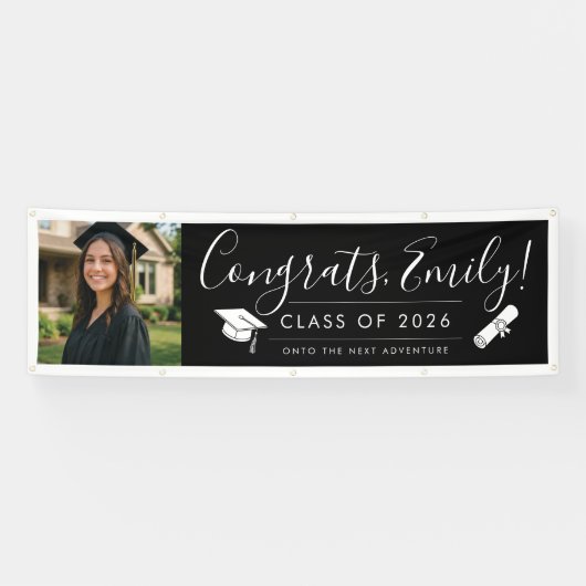 BLK & WHT 2026 | Graduation Banner with Photo 横断幕 (横)