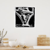 blk wht gargoyleポスターNotre-Dameパリ，フランス ポスター (キッチン)