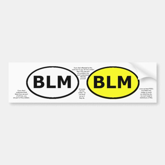 BLMの教育楕円形かwindowstickers バンパーステッカー (正面)