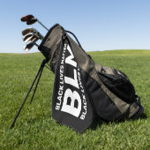 BLMブラックライフズマターホワイトタイポグラフィオンブラック ゴルフタオル (グリーン)