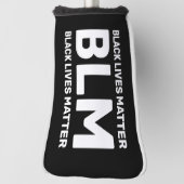 BLMブラックライフズマターホワイトタイポグラフィオンブラック ゴルフヘッドカバー (回転90)