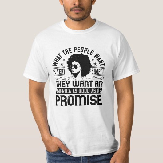 BLM – アメリカは約束を守る Tシャツ (正面)