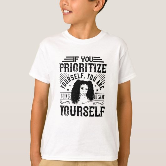 BLM – 自分自身を優先救する Tシャツ (正面)