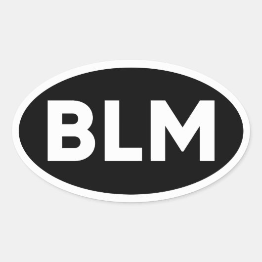 BLM – 黒人生活問題アンチ人種差別バンパー 楕円形シール (正面)