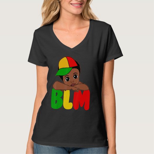 BLM Black King Black History Melanin African Black Tシャツ (正面)