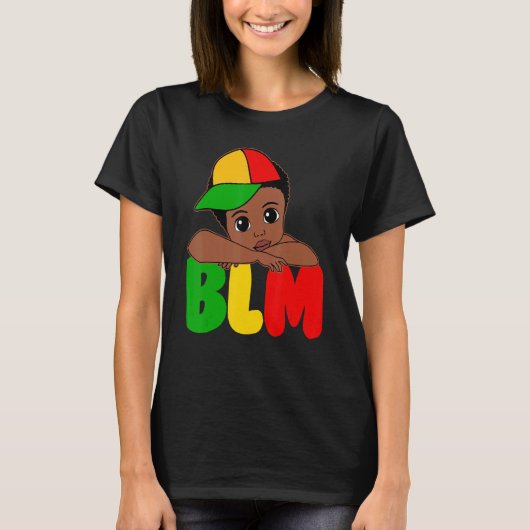 BLM Black King Black History Melanin African Black Tシャツ (正面)