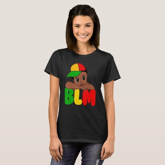 BLM Black King Black History Melanin African Black Tシャツ (正面フル)