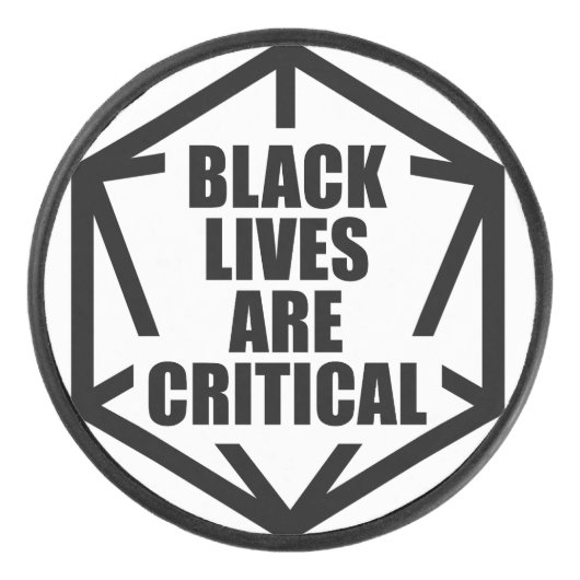 BLM Black Lives are Critical [B&W] アイスホッケーパック (正面)