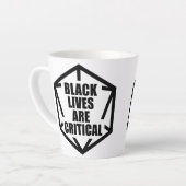 BLM Black Lives are Critical [B&W] カフェラテマグ (左アングル)