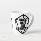 BLM Black Lives are Critical [B&W] カフェラテマグ (右アングル)