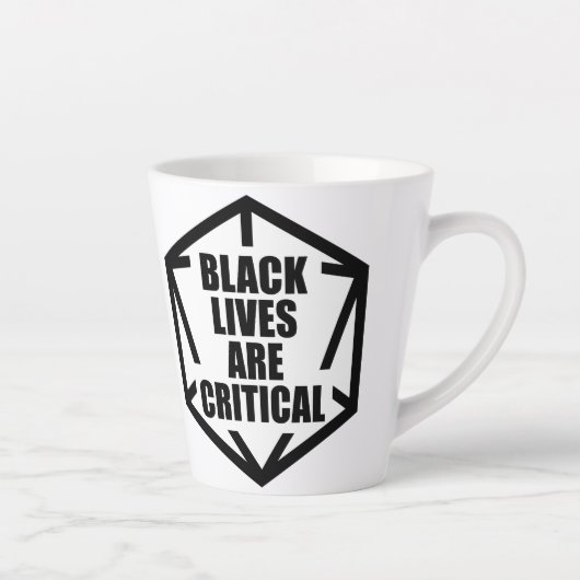 BLM Black Lives are Critical [B&W] カフェラテマグ (右)