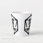 BLM Black Lives are Critical [B&W] カフェラテマグ (正面)