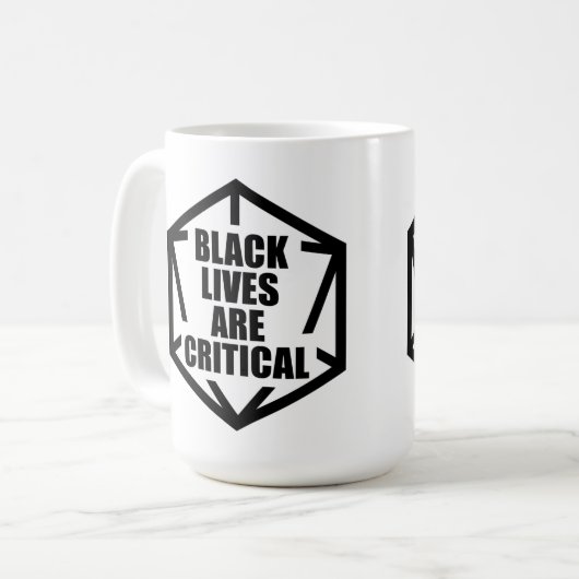 BLM Black Lives are Critical [B&W] コーヒーマグカップ (正面左)