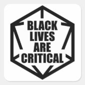 BLM Black Lives are Critical [B&W] スクエアシール (正面)