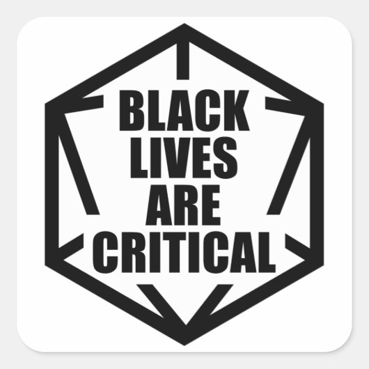 BLM Black Lives are Critical [B&W] スクエアシール (正面)