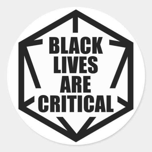 BLM Black Lives are Critical [B&W] ラウンドシール (正面)