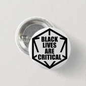BLM Black Lives are Critical [B&W] 缶バッジ (正面&裏面)