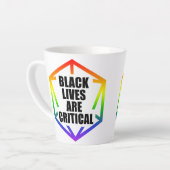 BLM Black Lives are Critical [LGBTQ+] カフェラテマグ (左アングル)
