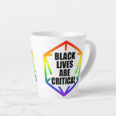 BLM Black Lives are Critical [LGBTQ+] カフェラテマグ (右アングル)
