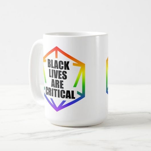 BLM Black Lives are Critical [LGBTQ+] コーヒーマグカップ (正面左)