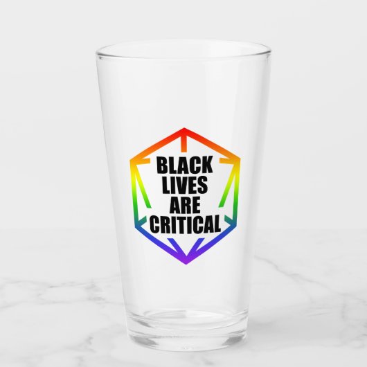 BLM Black Lives are Critical [LGBTQ+] タンブラーグラス (正面)