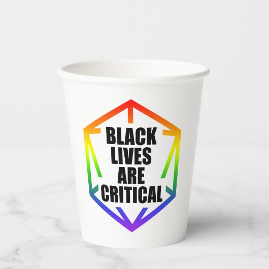 BLM Black Lives are Critical [LGBTQ+] 紙コップ (正面)